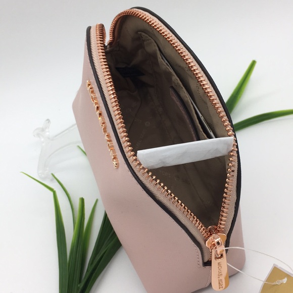 MK Jet Set Travel Vanity Pouch Bag Leather blossom - Picture 7 of 8